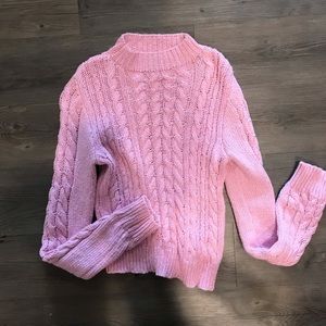 Pink cable knit sweater